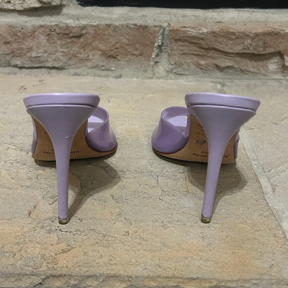 Black Suede Studio Bella High-heel Mule Lavender Sz 39 Baddie Glam Pointed Toe - Picture 6 of 8